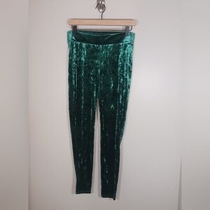 Torrid Velour Stretch Holiday Christmas Green Women's‎ Leggings Size 14-16